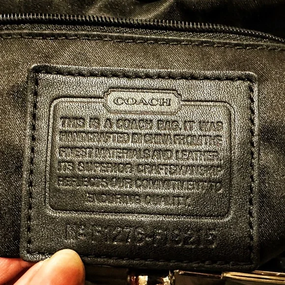 Vintage style COACH soho shoulder bag kisslock Black Leather Tote handbag - Picture 14 of 17